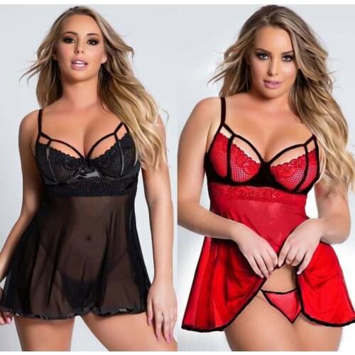 3XL Plus Size Women Sexy Lingerie Hot Erotic Apparel Porno Lace Flower Sleepwear Underwear Nightwear Night Gown Sex Costumes