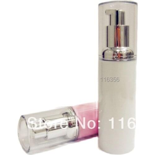 40ML PINK&WITE airless bottle or plastic lotion bottle with airless pump can used for Cosmetic Packaging