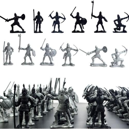 60Pcs/Set Mini Simulation Soldiers Ancient Soldier Figures Static Model Kids Educational Toys