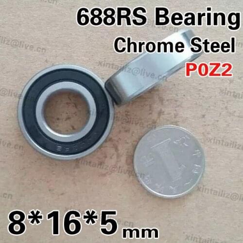 Free Shipping 10pcs chrome steel rubber cover 688-RZ ball bearing W628/8-2RS 2830088 bearing 8*16*5