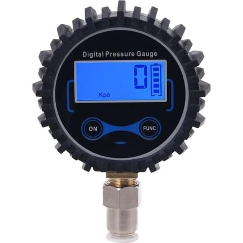 Digital Pressure Gauge with Straight Plug fitting 8mm Outside Diameter Hose 200PSI /BAR/KPA/kg/cm2