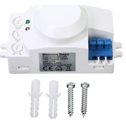 220V 5.8GHz Smart Microwave Movement Motion Detector Radar Motion Sensor Switches Lighting Accessories Mayitr