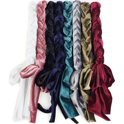 Geebro Women New Velvet Warm Elastic Turban Braid Bands Headbands Soft Winter Autumn Hairband Female Girl Hair Accessories