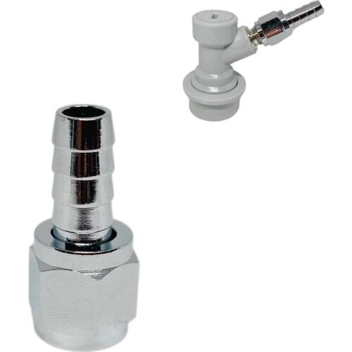 Chrome Barbed Swivel Nut, 1/4" ID, 2pcs/lot, Ball Lock MFL Disconnect fitting, Manifold fitting
