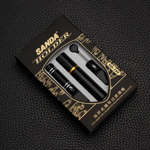 Creative pull rod type circulating cleanable cigarette holder effectively filters harmful substances in cigarettes