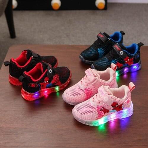 Newest Size 21-30 Kids Luminous Sneakers for Boys Mesh Breathable Led Light Up Glowing Shoes for Girls Children Casual Shoes