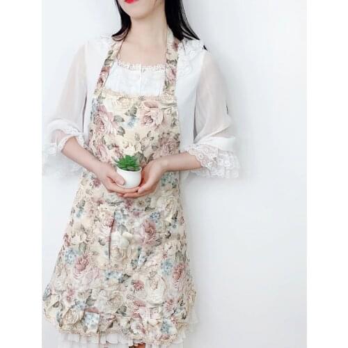 Home Restaurant Nail Salon Flower Shop Woman Apron Dress Lace Sexy Long Short Half Waist Kitchen Clean Baking Bib Cafe Waitress