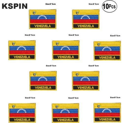 Venezuela Flag Embroidery Patches Iron on Saw on Transfer patches Sewing Applications for Clothes in Home&Garden