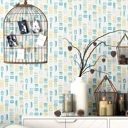 Art Modern Simple Candy Color Bedroom Living Room Childrens Wallpaper Home Decoration Renovation Vinyl Wall (PVC)