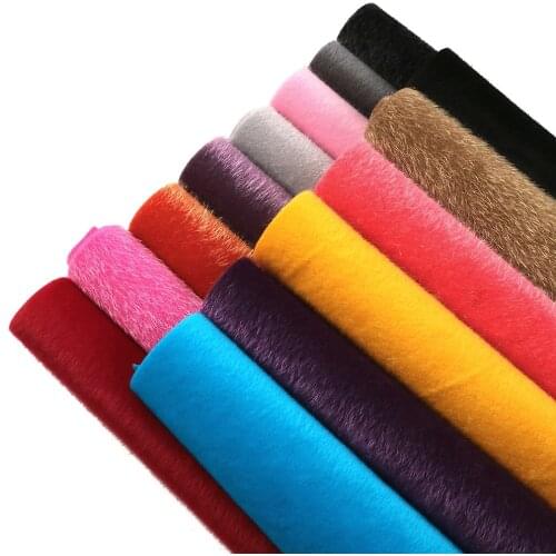 Solid Color Velvet Theme Fuzzy Fabric Sheets Soft to Touch 20x33cm for DIY Baby Girls Hair Bows Earrings Bags Pouches Shoes