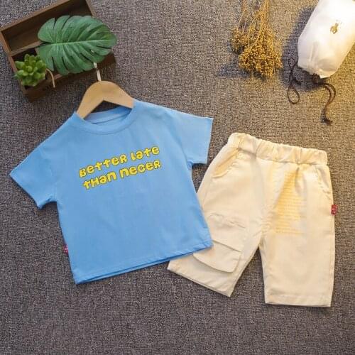 0-4 Years Summer Boy Clothing Set 2021 New Casual Fashion Active Cartoon T-shirt+ Pant Kid Children Baby Toddler Boy Clothing