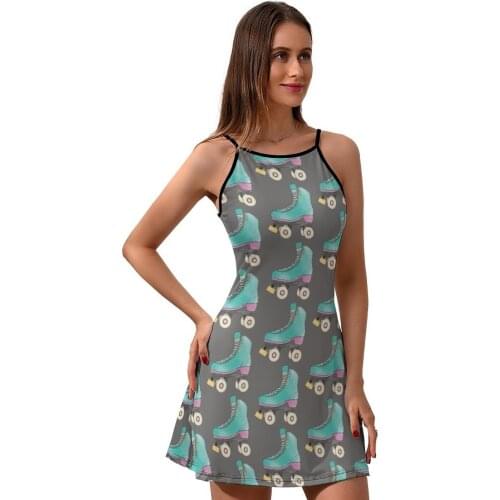 Skate Dress Suspender Colorful Polyester Dresses Girl Pattern Social Wholesale One-Piece Dress