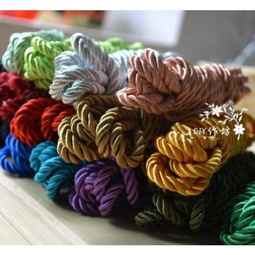 32 colors stunning twisted rope 5mmx 90m curtain tieback string hang tag cord DIY accessory decorating free shipping wholesale
