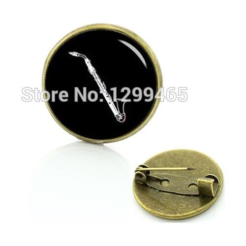 Simple design bass clarinet Music Band brooch Wholesale Charms musical instrument pin New Arrival Musician badges C 820