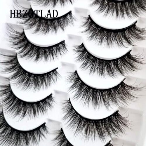 2/10/12 Pairs 3d Mink Lashes Bulk Faux Thick Long Wispy Natural Fake Mink Lashes Pack Short Wholesales Natural False Eyelashes