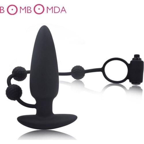 Silicone Anal Plug Butt Plug with Penis Ring Sex Toys for Men Adult Product Prostate Massager G-spot Stimulator Male Masturbator
