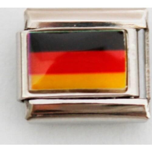 YAFFIL Couple Bracelet National Flag Italian Charms Men Jewelry Fashion Spring Clasps Metal Bracelet Men 2019 New Fashion 9mm