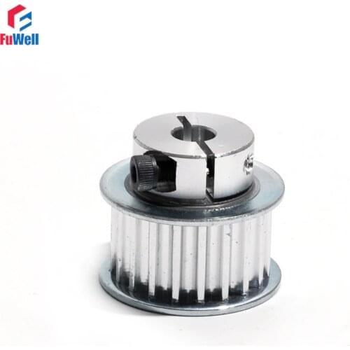 HTD5M 20T Clamp Type Timing Pulley 16mm Belt Width Toothed Belt Pulleys 5/6/8/10/12mm Aluminum Alloy 20Teeth Gear Pulley