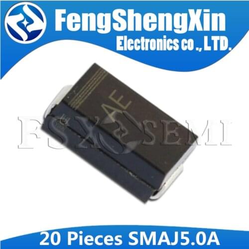 20pcs SMAJ5.0A SMA DO-214AC smd tvs diode 400Watts Surface Mount Transient Voltage Suppressor