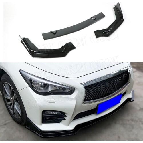 3 PCS ABS Black Front Lip Spoiler Splitters Flaps For Infiniti Q50 Q50S 2014-2017 Head Bumper Chin Crash Guard Car Styling