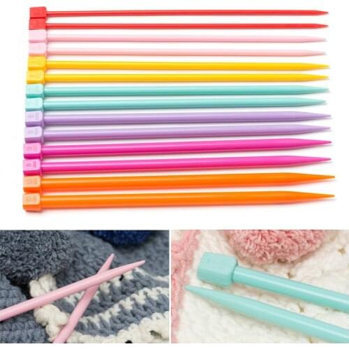 4-10mm Knitting Needles DIY Crochet Hooks Soft Plastic Grip Handle Weave Craft Sewing Tools Accessories Needles For Knitting