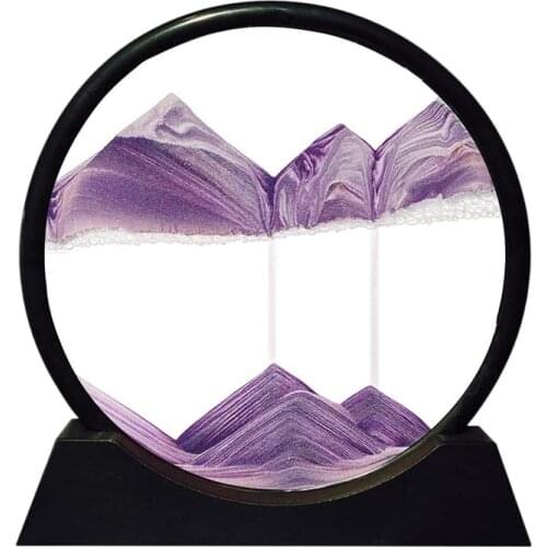 7 Inch Moving Sand Art Picture Round Glass 3D Deep Sea Sandscape In Motion Display Flowing Sand Frame Sand Painting