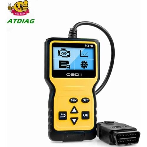V310 OBDII EOBD Auto Code Reader 6 Languages Automobile Diagnostic Scanner For All OBD2 OBDII Protocols Cars LCD Display