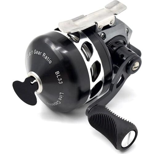 BL33 Slingshot Fishing Reel for Hunting Rotating Fishing Reel Aluminum Alloy 3.6:1 Bait Shooting Adjustable Pitch Closed Reel