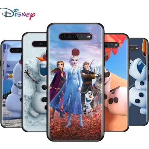 Black Soft Olaf Snowman Frozen For LG K92 K62 K52 K42 K31 K22 K71 K61 K51S K41S K30 K20 G8 G8S G8X ThinQ Phone Case