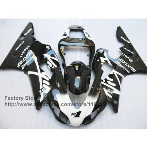 Cheap Motorcycle injection ABS plastic fairings kit for YAMAHA 1998 1999 YZF R1 98 99 black virqin factory fairing kits