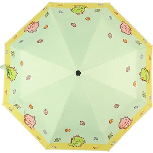 Cartoon Dinosaur Print Children Windproof Sun UV Protection Parasol Auto Open and Close Kids Sun Umbrella