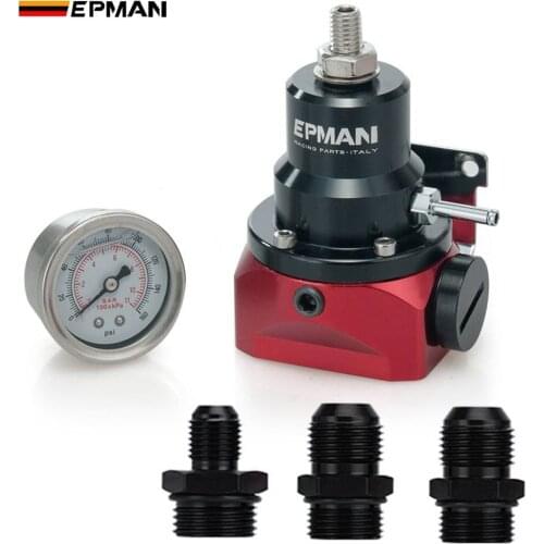 EPMAN ORB10 Fuel Pressure Regulator With Pressure Gauge Fuel Injection Pressure Regulator Valve EPFPR717