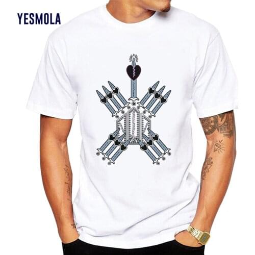 YESMOLA Mens Tshirt Print Arrow love O-neck T-shir Mens Casual Loose High Quality Cotton Short Sleeve Harajuku Cool T-shirt