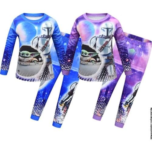 Mandalorian Baby Yoda Brand Baby Girl Clothing Suits Casual Baby boy Clothes Kids Set Children Suit Sweatshirts+Sports 2 Pants