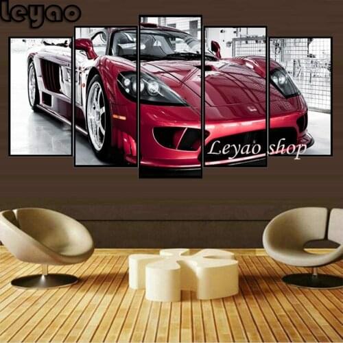 Cool Red Sports Car Multi-picture 5d Diy Diamond Painting Cross Stitch Kits Diamond Embroidery Home Decor Mosaic Pattern Picture