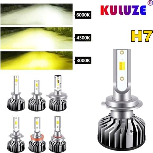 KULUZE Car Headlight Lamp H7 3 Colors Dimmable New Arrivals H1 H3 H4 H8 H11 H27 9005 9006 LED 6000K 3000K 4300K Bulb
