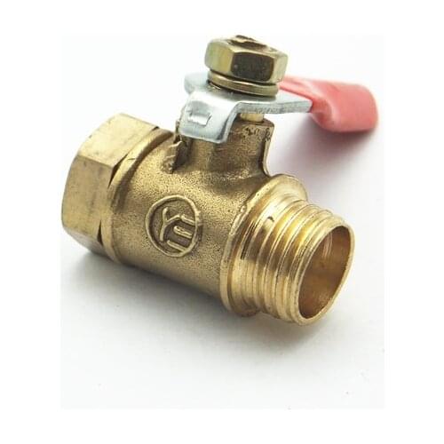 1/4" BSPT Female x 1/4" BSPT Male Threaded Two Way Brass Ball Valve For Oil Water Air