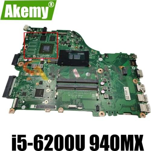 ZAA X32 Mainbord FOR ACER E5-575 F5-573 E5-575G Laptop Motherboard DAZAAMB16E0 NBGHG11046 CPU i5-6200U 940MX 100%?Fully?Tested