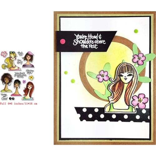 Fashionable Girls Personalized Style Hey Girl Thank U Words Transparent Clear Stamps for DIY Scrapbooking Cards Crafts 2019 New