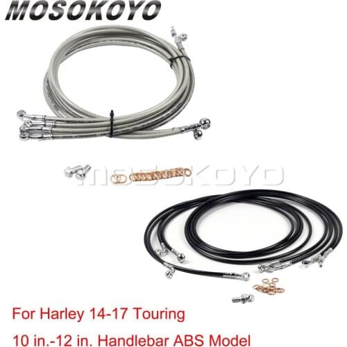 Motorcycle 10"-12" Handlebar Extension Cable Wiring Harness for Harley Touring 2014-2017 Handlebar ABS Model