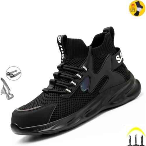 2021 Male Work Boots Indestructible Safety Shoes Men Steel Toe Shoes Puncture-Proof Work Sneakers Welding Shoes Adult Work Shoes