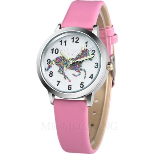 New Arrival High Quality Fashion Unicorn Horse Children Boy Girls Student Kids Watch Casual Quartz Dress Clock Relojes Kol Saati