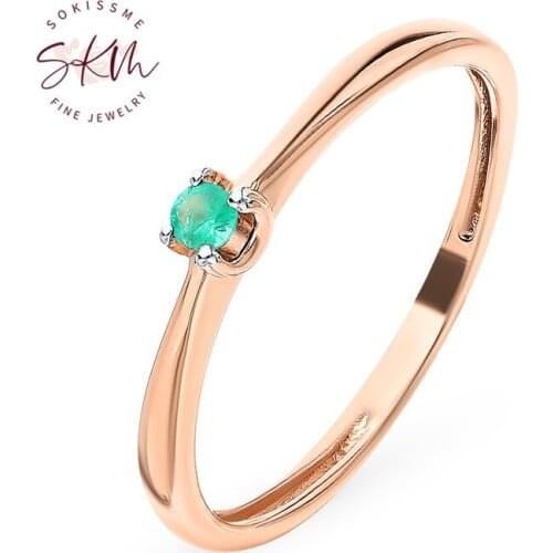 SKM simple rings for women Emeralds rings Vintage luxury Engagement rings designer gift for wife Promise Luxury Fine Jewelry
