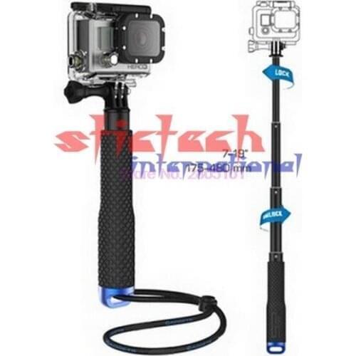 By dhl or ems 50pcs Extendable Telescopic Monopod Selfie Stick Remote Pole for GoPro Hero 4 3+ 3 2 Camera Black