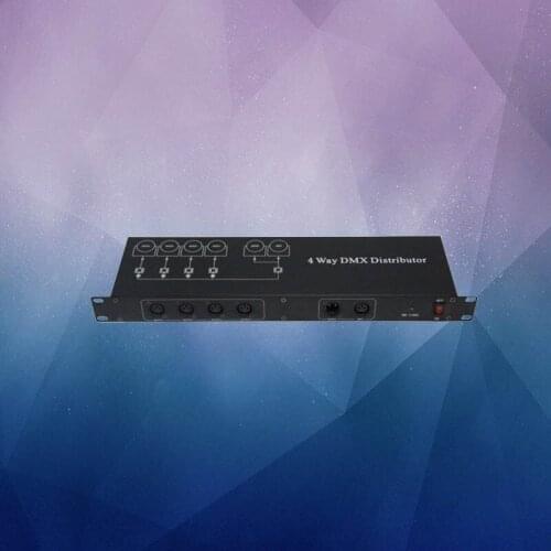 DMX amplifier Splitter AC100-240V input DMX signal repeater 4 output ports signal distributor for Moving Head Pinspot Bar Lights