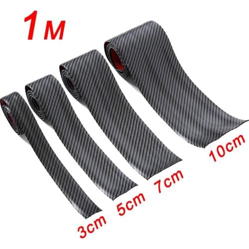 1 Meter 3cm 5cm 7cm 10cm Carbon Fiber Rubber Soft Bumper Strip DIY Door Sill Protector Edge Guard Car Stickers