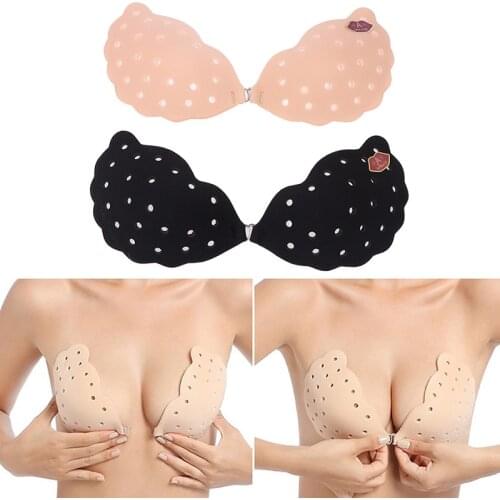 New 1Pair Women Ladies Silicone Bra Breathable Self Adhesive Stick On Push Up Gel Strapless Backless Bra Insert Pads