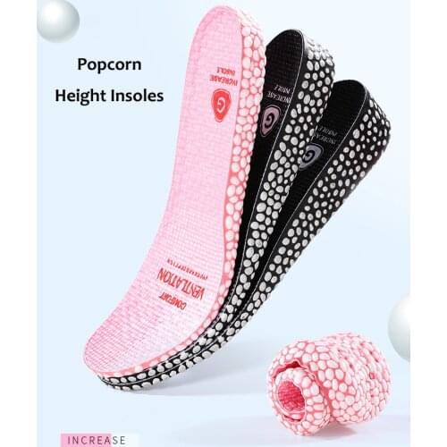 Height Increase Insoles Soft Elastic Comfortable Shock Absorption Lift Cushion Men Women Arch Support Sport Running Shoes Pads