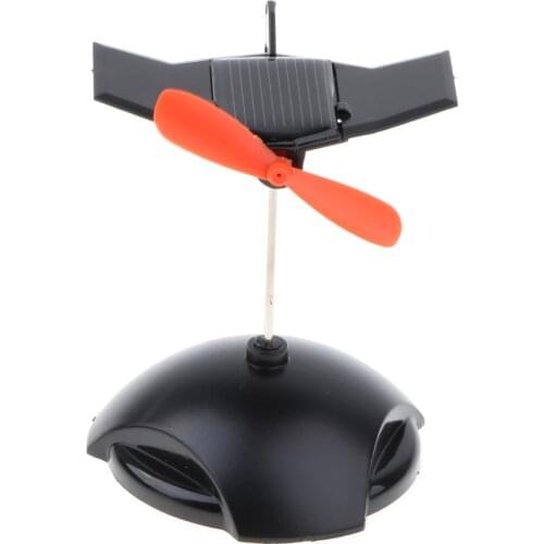 Creative Solar Powered Propeller Rotating Plane Model Toy Auto Car