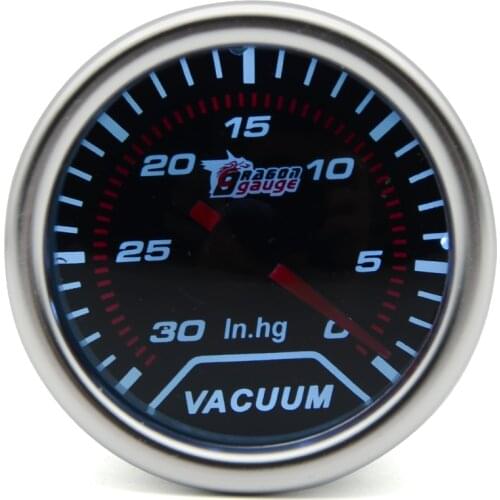 2" 52MM Universal Vacuum Car Gauge -30~0 in.Hg Meter Auto White LED
